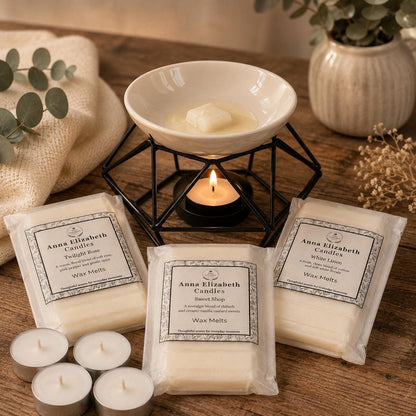 Wax Melt Starter Kit, Wax Burner & 3 Snap Bars, Home Fragrance Gift Set, Pick Your Favourite Scent