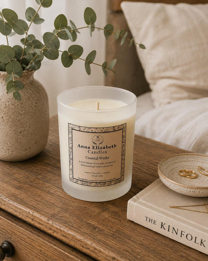 Large Scented Candle, Frosted Glass Candle, Refillable Candle, Handmade Candle, Luxury Candle Gift, Home Fragrance, Long Burning Candle