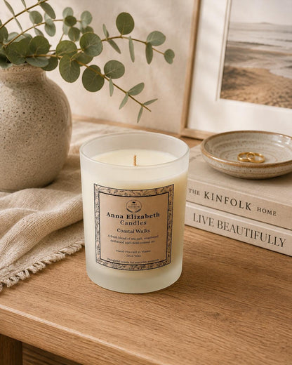 Large Scented Candle, Frosted Glass Candle, Refillable Candle, Handmade Candle, Luxury Candle Gift, Home Fragrance, Long Burning Candle