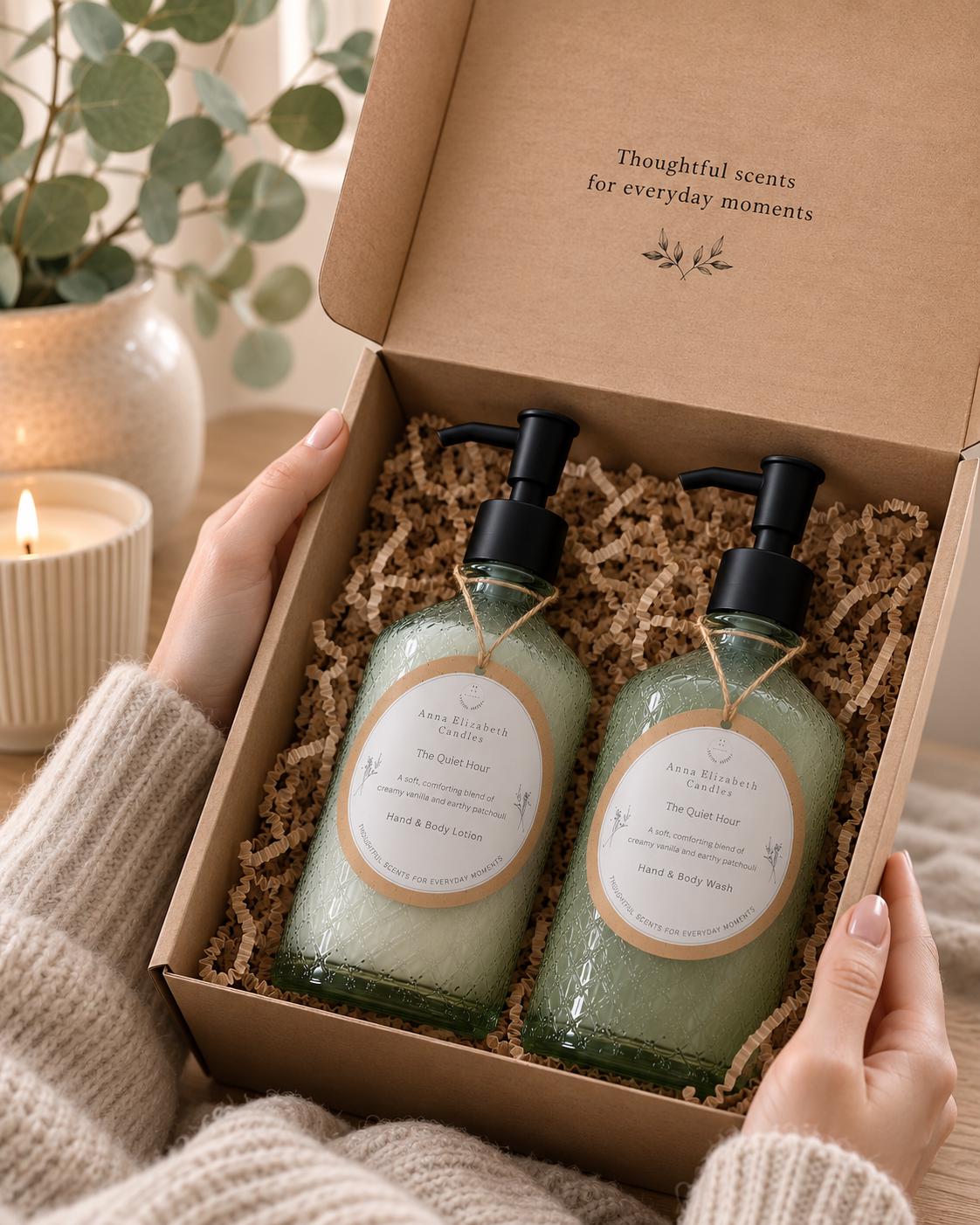 Refillable Hand Wash & Lotion, Glass Bottle Body Care, Bathroom Set, Home Fragrance, Everyday Luxury
