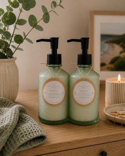 Refillable Hand Wash & Lotion, Glass Bottle Body Care, Bathroom Set, Home Fragrance, Everyday Luxury