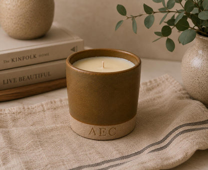 Refillable Ceramic Candle, Large Handmade Candle, Ceramic Candle Gift, Home Fragrance, Candle Insert, Luxury Candle