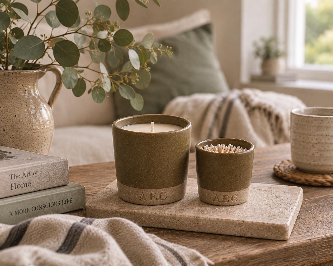 Refillable Ceramic Candle, Large Handmade Candle, Ceramic Candle Gift, Home Fragrance, Candle Insert, Luxury Candle