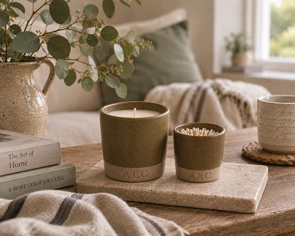 Refillable Ceramic Candle, Large Handmade Candle, Ceramic Candle Gift, Home Fragrance, Candle Insert, Luxury Candle