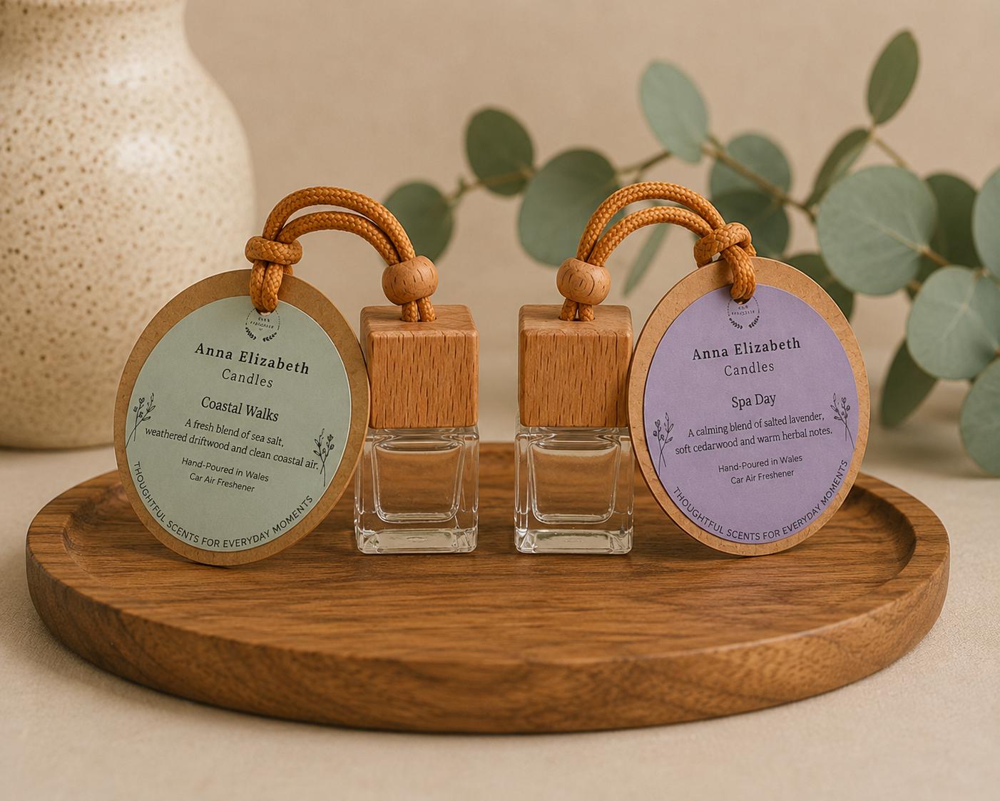Car Air Freshener, Set of 2, Refillable Hanging Car Air Fresheners, Long Lasting Car Fragrance, Eco Friendly Gift