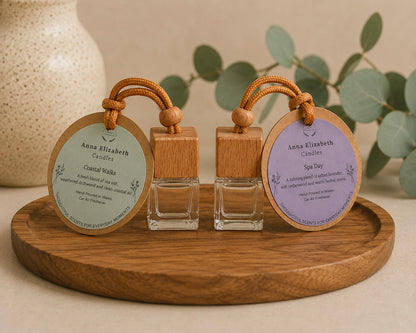 Car Air Freshener, Set of 2, Refillable Hanging Car Air Fresheners, Long Lasting Car Fragrance, Eco Friendly Gift