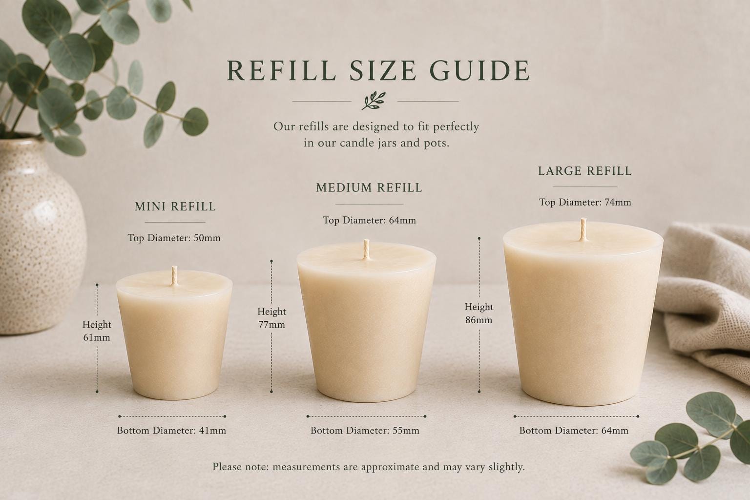 Scented Candle Refills, Mini Candle Refill, Small Candle Insert, Refillable Candle, Eco Friendly Candle Refill, Fits Mini Jars & Candle Pots