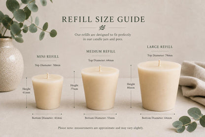 Scented Candle Refills, Mini Candle Refill, Small Candle Insert, Refillable Candle, Eco Friendly Candle Refill, Fits Mini Jars & Candle Pots