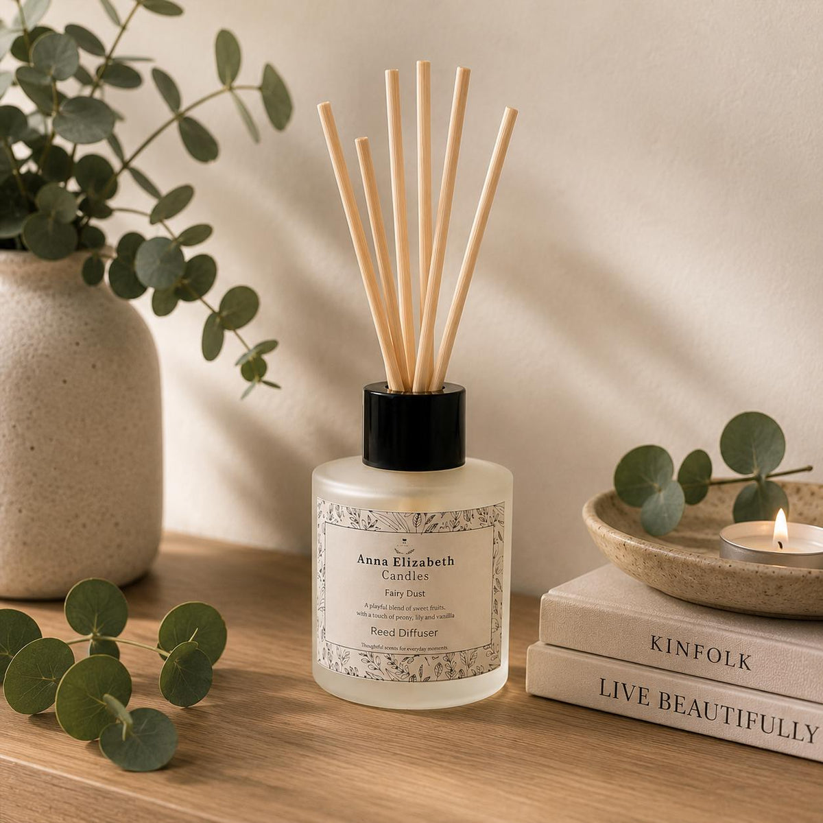 Reed Diffuser, Frosted Glass Diffuser, Home Fragrance Diffuser, Long Lasting Room Scent, Reed Diffuser Gift, Refillable Reed Diffuser