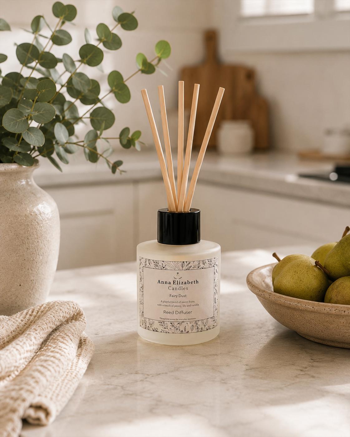 Reed Diffuser, Frosted Glass Diffuser, Home Fragrance Diffuser, Long Lasting Room Scent, Reed Diffuser Gift, Refillable Reed Diffuser
