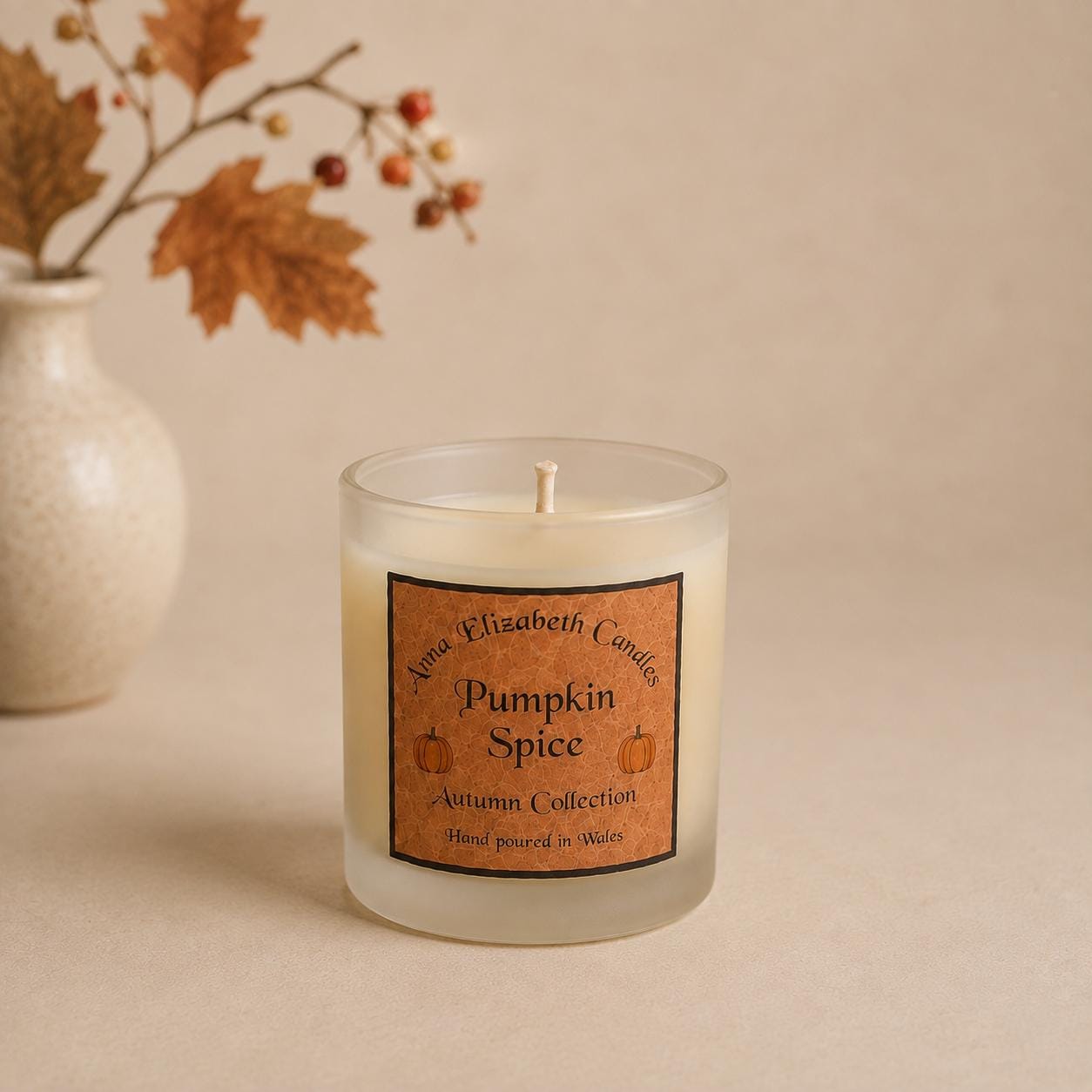 Autumn Scented Candle, Handmade Candle, Refillable Candle, Pumpkin Spice Candle, Home Fragrance, Autumn Decor