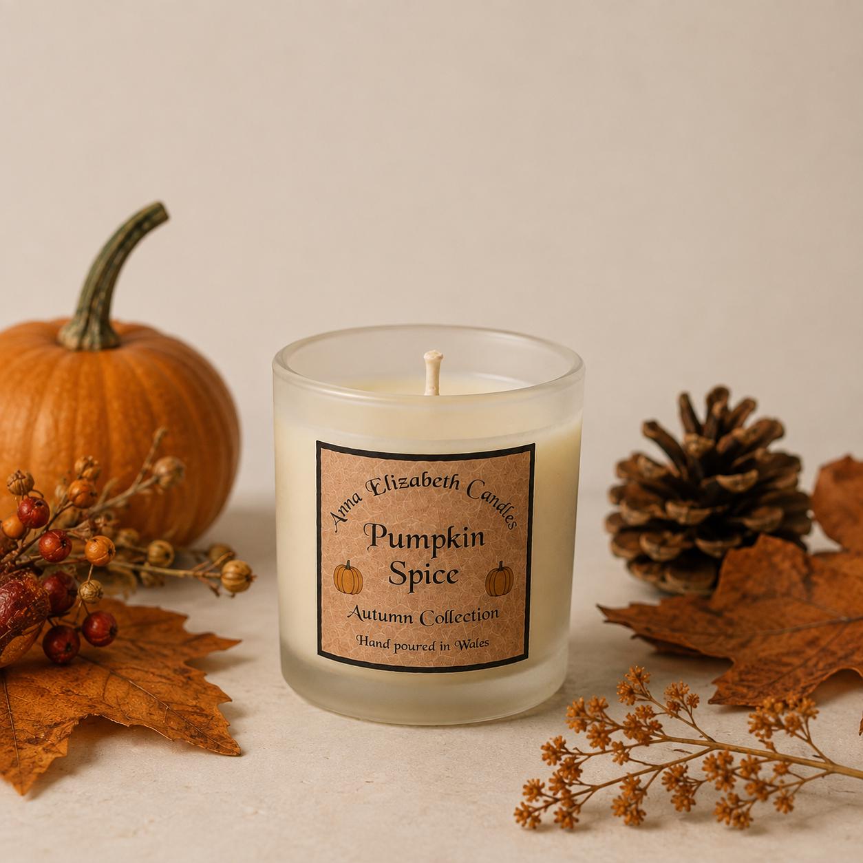 Autumn Scented Candle, Handmade Candle, Refillable Candle, Pumpkin Spice Candle, Home Fragrance, Autumn Decor