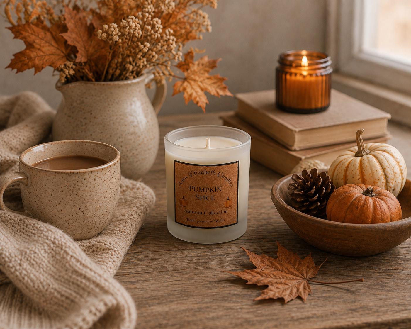 Autumn Scented Candle, Handmade Candle, Refillable Candle, Pumpkin Spice Candle, Home Fragrance, Autumn Decor