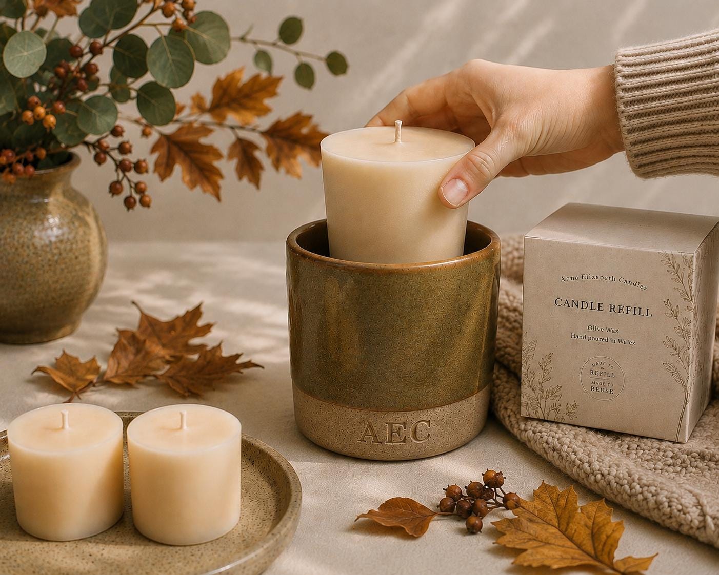 Autumn Candle Refills, Refillable Candle, Pumpkin Spice Candle, Handmade Candle, Home Fragrance, Autumn Scents