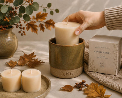 Autumn Candle Refills, Refillable Candle, Pumpkin Spice Candle, Handmade Candle, Home Fragrance, Autumn Scents