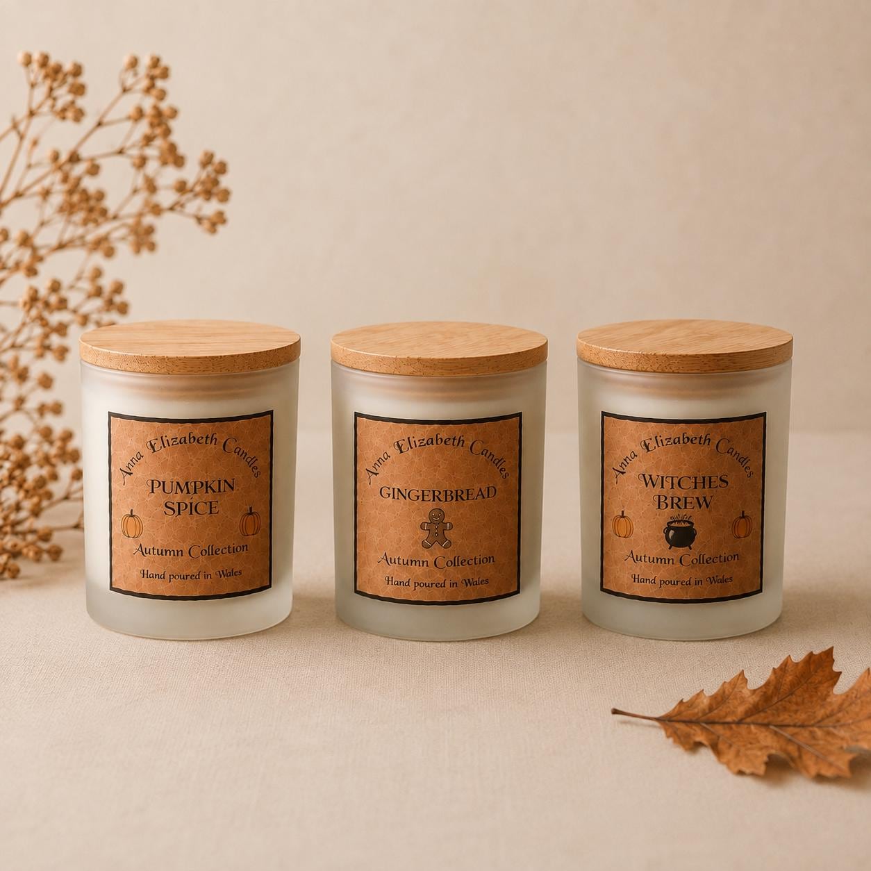 Autumn Scented Candle, Handmade Candle, Refillable Candle, Pumpkin Spice Candle, Home Fragrance, Autumn Decor