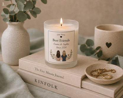 Personalised Friendship Candle, Best Friend Gift, Custom Candle, Friendship Gift, Handmade in Wales
