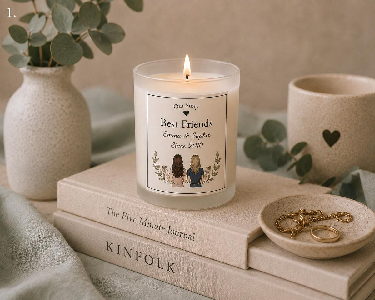 Personalised Friendship Candle, Best Friend Gift, Custom Candle, Friendship Gift, Handmade in Wales