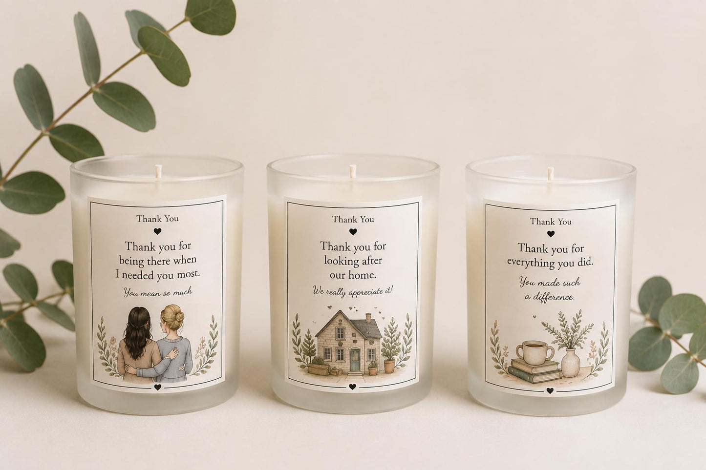 Personalised Thank You Story Candle, Thoughtful Thank You Gift, Custom Candle, Appreciation Gift