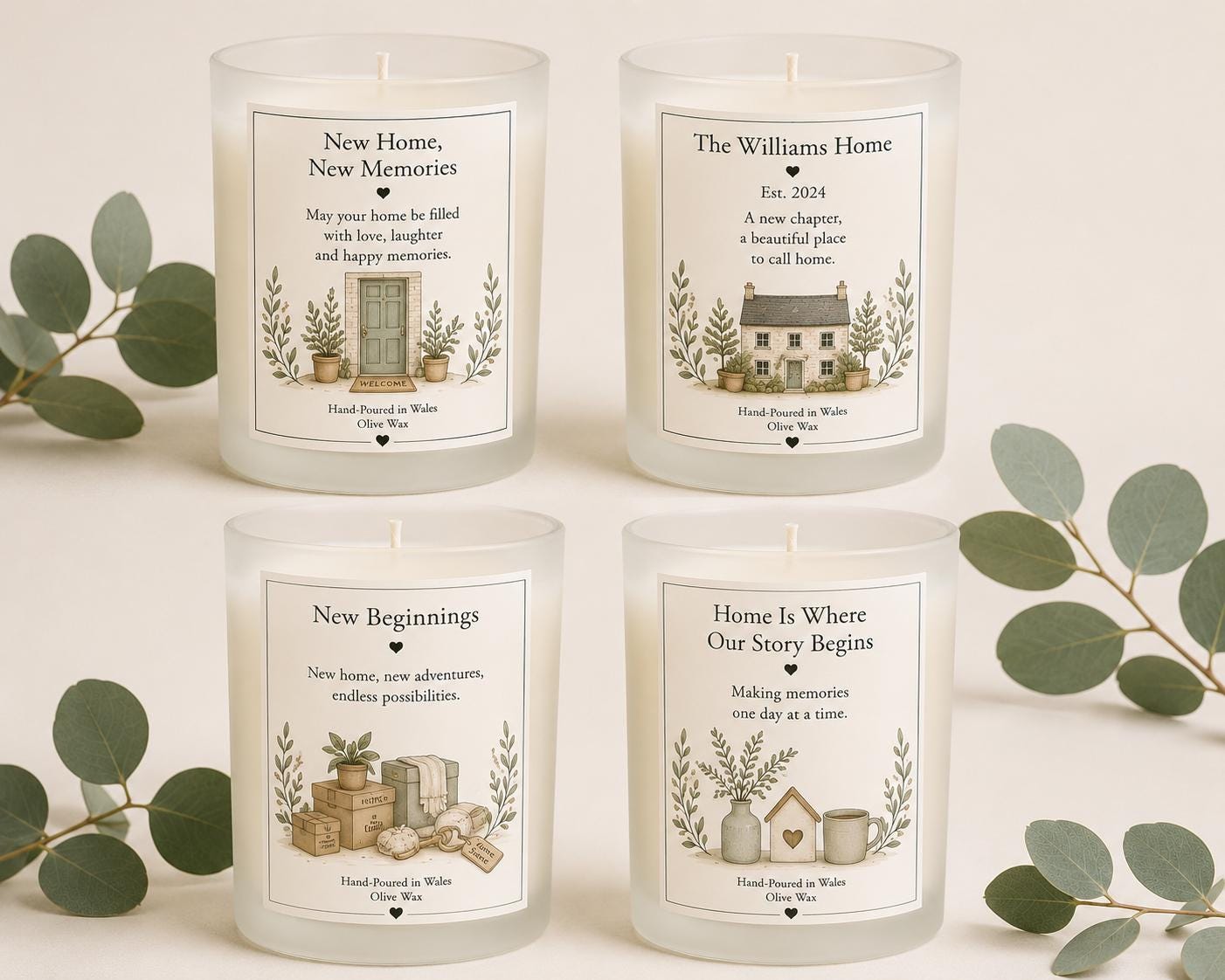 Personalised New Home Story Candle, Housewarming Gift, First Home Gift, New Home Keepsake