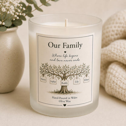 Personalised Family Candle, Gift for Mum, Dad, Grandma, Auntie, New Baby Gift, Custom Family Gift