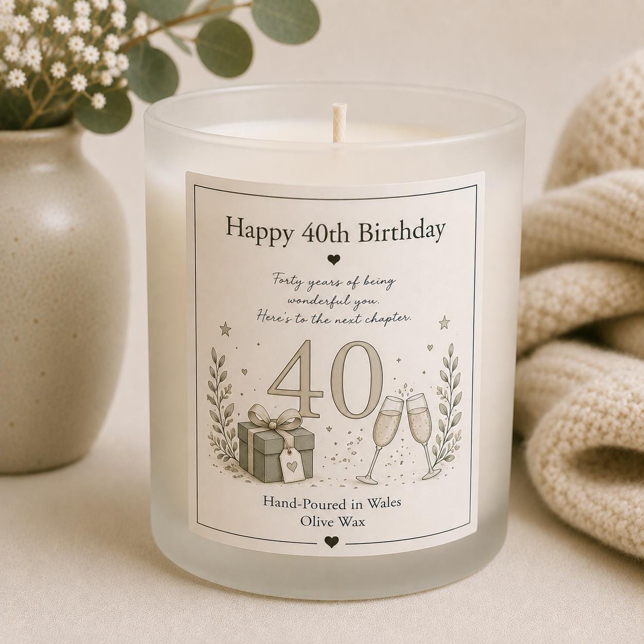 Personalised Birthday Candle, Unique Birthday Gift for Her, Custom Candle, Thoughtful Birthday Gift