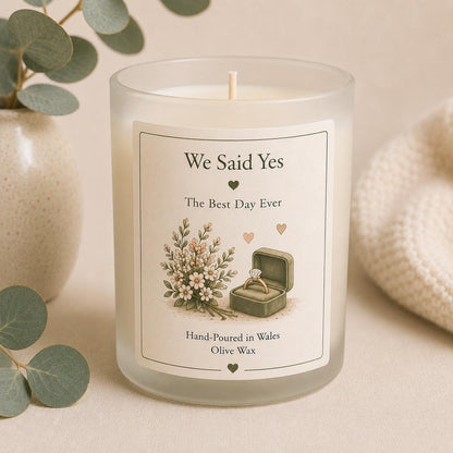 Personalised Engagement Candle, Engagement Gift for Couple, Newly Engaged Gift, Proposal Keepsake, Engagement Present
