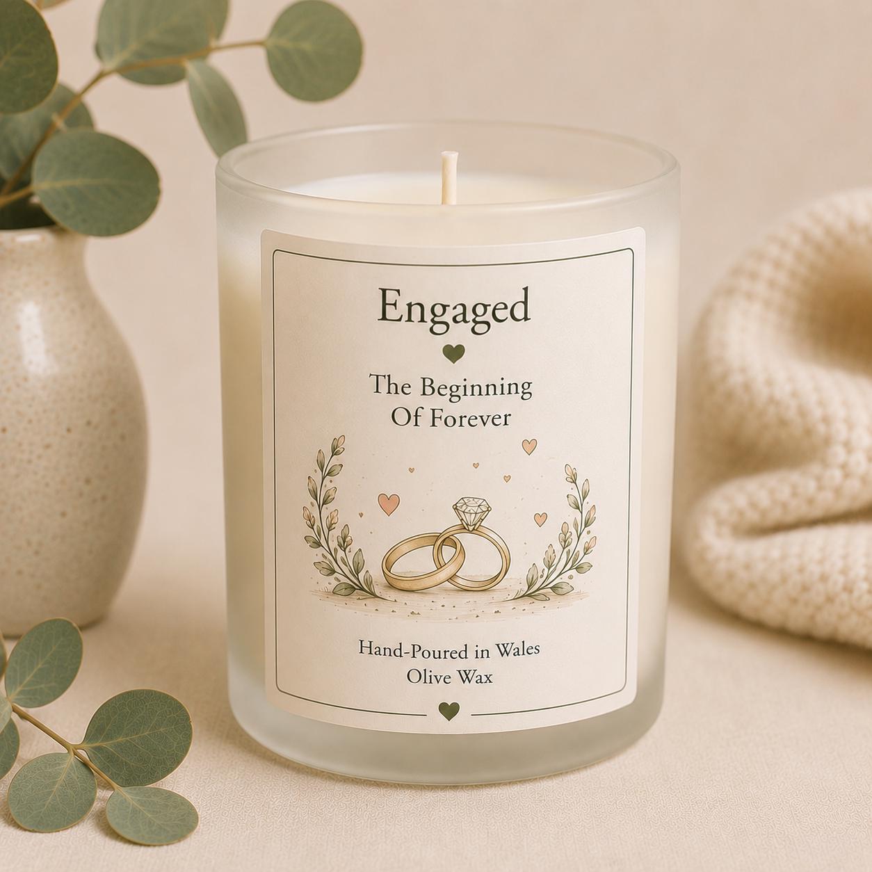 Personalised Engagement Candle, Engagement Gift for Couple, Newly Engaged Gift, Proposal Keepsake, Engagement Present