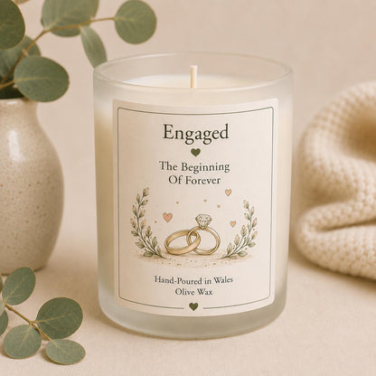 Personalised Engagement Candle, Engagement Gift for Couple, Newly Engaged Gift, Proposal Keepsake, Engagement Present