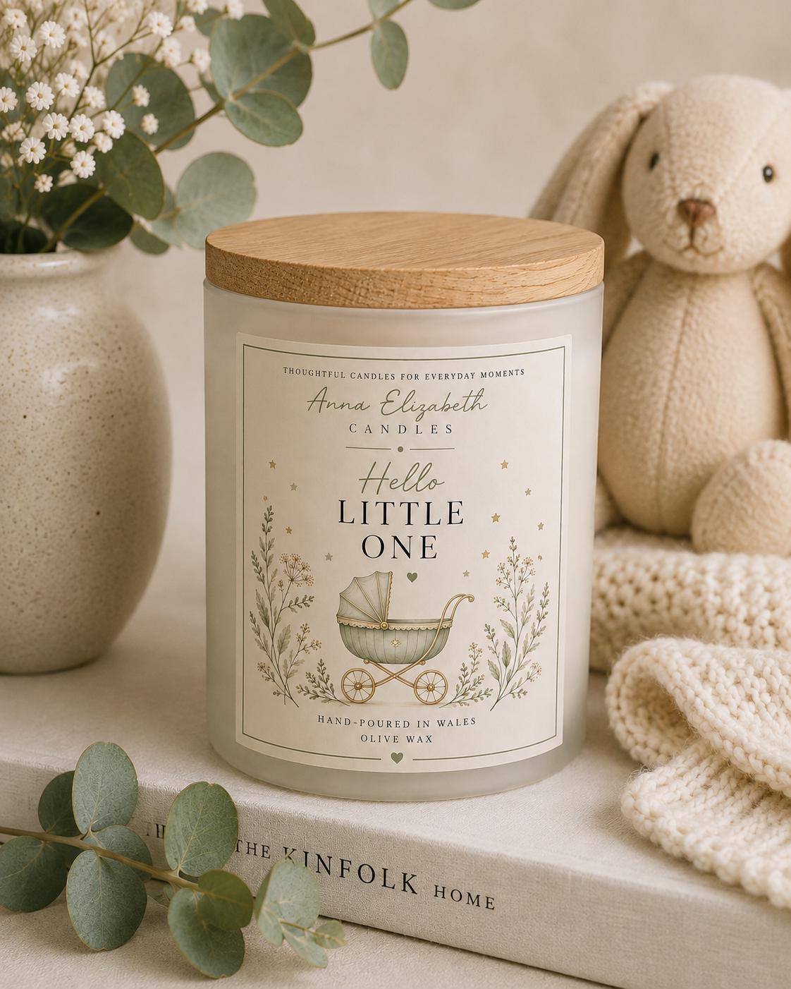 New Baby Candle, New Baby Gift, Hello Little One Candle, New Mum Gift, New Parents Gift, Scented Candle Gift, Handmade in Wales