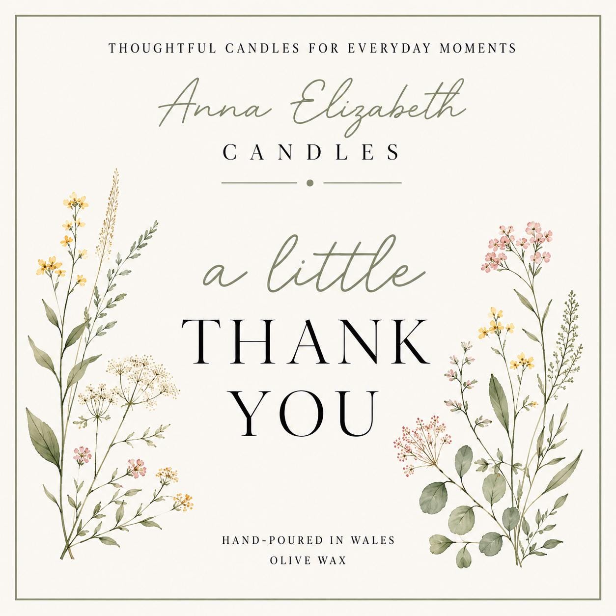 Thank You Candle, Thank You Gift, Appreciation Gift, Handmade Candle, Gift for Her, Olive Wax Candle, Hand Poured in Wales