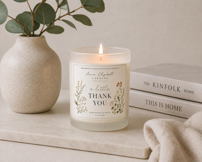 Thank You Candle, Thank You Gift, Appreciation Gift, Handmade Candle, Gift for Her, Olive Wax Candle, Hand Poured in Wales