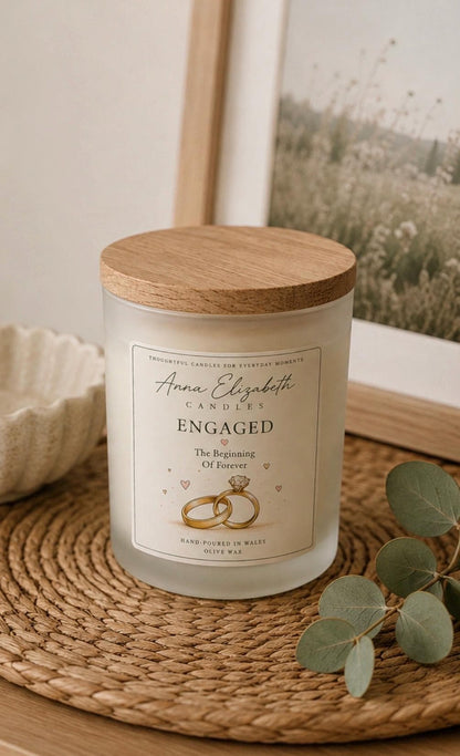 Engagement Candle, Engagement Gift, Newly Engaged Gift, Bride to Be Gift, Congratulations Gift, Wedding Gift, Handmade Candle