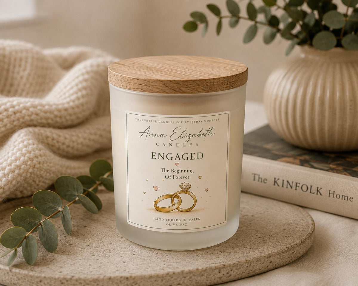 Engagement Candle, Engagement Gift, Newly Engaged Gift, Bride to Be Gift, Congratulations Gift, Wedding Gift, Handmade Candle