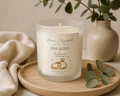 Engagement Candle, Engagement Gift, Newly Engaged Gift, Bride to Be Gift, Congratulations Gift, Wedding Gift, Handmade Candle