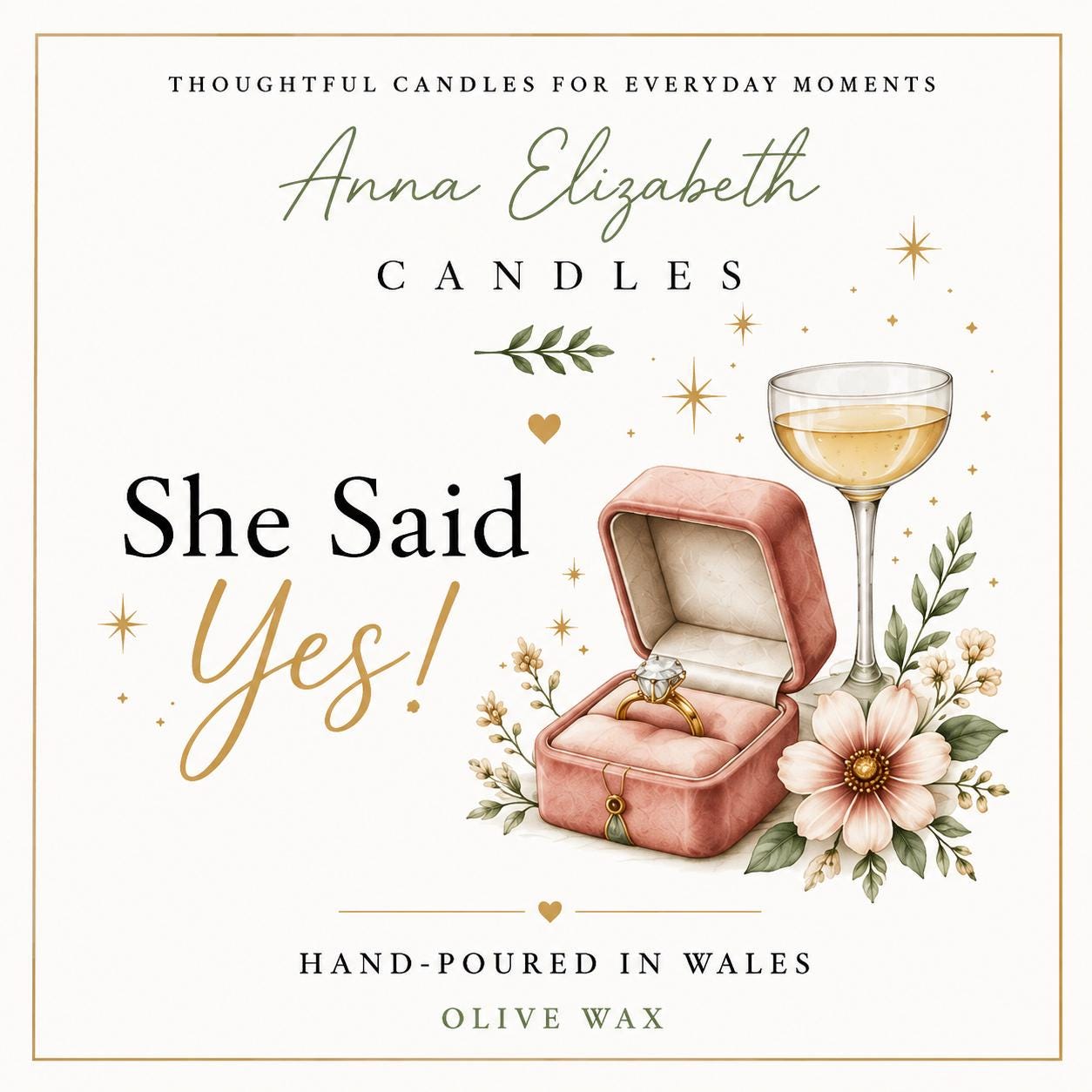 Engagement Gift, She Said Yes Candle, Newly Engaged Gift, Bride to Be Gift, Engagement Candle, Congratulations Gift for Couple