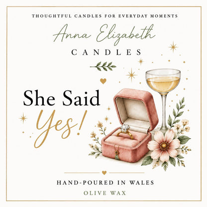 Engagement Gift, She Said Yes Candle, Newly Engaged Gift, Bride to Be Gift, Engagement Candle, Congratulations Gift for Couple