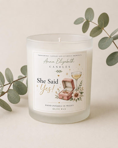 Engagement Gift, She Said Yes Candle, Newly Engaged Gift, Bride to Be Gift, Engagement Candle, Congratulations Gift for Couple