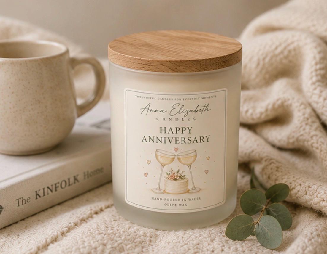 Anniversary Candle, Anniversary Gift for Couple, Wedding Anniversary Gift, Gift for Wife, Gift for Husband, Happy Anniversary Gift