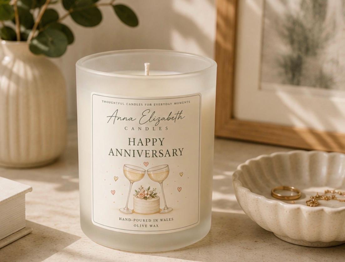 Anniversary Candle, Anniversary Gift for Couple, Wedding Anniversary Gift, Gift for Wife, Gift for Husband, Happy Anniversary Gift