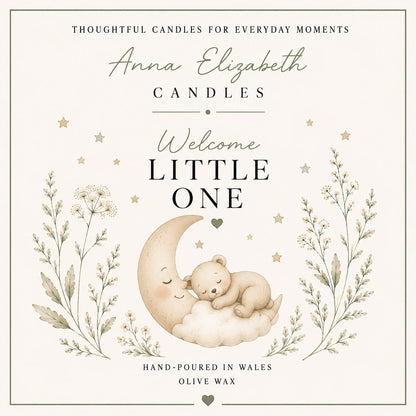 New Baby Gift, New Mum Candle, New Parents Gift, Welcome Little One Candle, Baby Shower Gift, Newborn Gift, Handmade in Wales