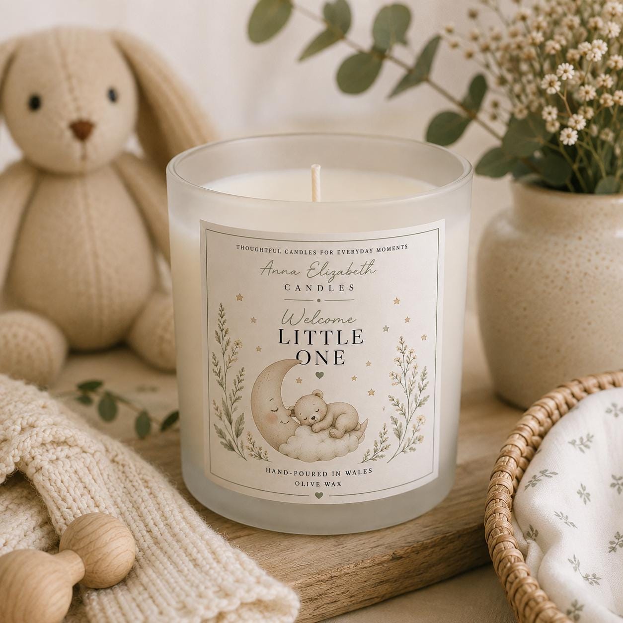 New Baby Gift, New Mum Candle, New Parents Gift, Welcome Little One Candle, Baby Shower Gift, Newborn Gift, Handmade in Wales