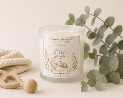 New Baby Gift, New Mum Candle, New Parents Gift, Welcome Little One Candle, Baby Shower Gift, Newborn Gift, Handmade in Wales