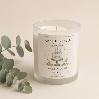 Birthday Candle, Birthday Gift for Her, Make a Wish Candle, Best Friend Birthday Gift, Handmade Candle, Olive Wax Candle