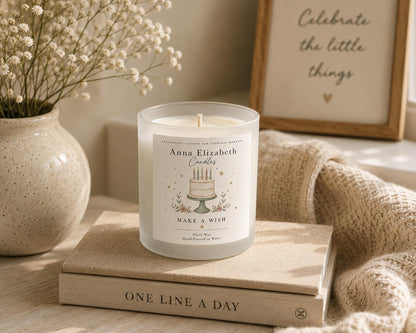 Birthday Candle, Birthday Gift for Her, Make a Wish Candle, Best Friend Birthday Gift, Handmade Candle, Olive Wax Candle