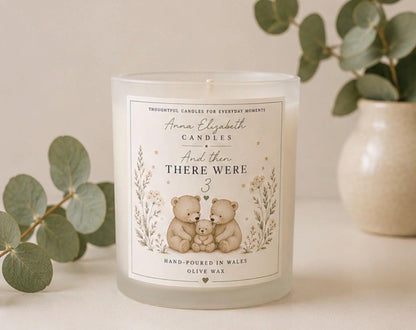 New Baby Gift, And Then There Were Three Candle, New Parents Gift, New Mum Gift, Newborn Baby Gift, Baby Shower Gift