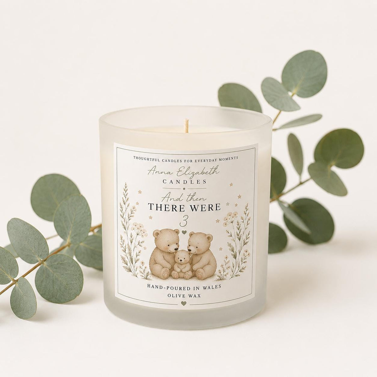 New Baby Gift, And Then There Were Three Candle, New Parents Gift, New Mum Gift, Newborn Baby Gift, Baby Shower Gift