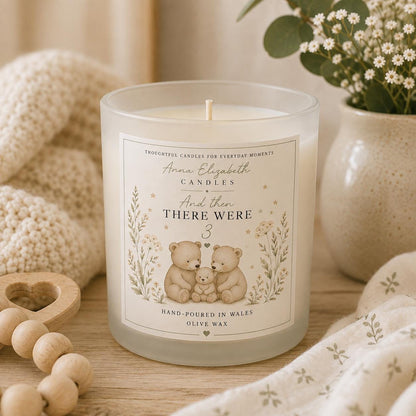 New Baby Gift, And Then There Were Three Candle, New Parents Gift, New Mum Gift, Newborn Baby Gift, Baby Shower Gift
