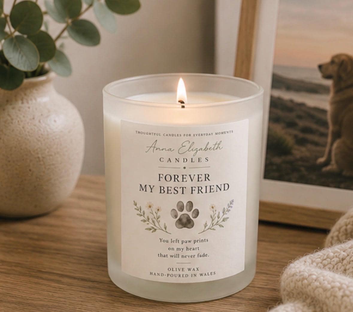 Pet Memorial Candle, Pet Loss Gift, Dog Memorial Gift, Cat Memorial Gift, Pet Bereavement Gift, Sympathy Candle, Forever My Best Friend