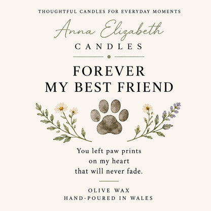 Pet Memorial Candle, Pet Loss Gift, Dog Memorial Gift, Cat Memorial Gift, Pet Bereavement Gift, Sympathy Candle, Forever My Best Friend